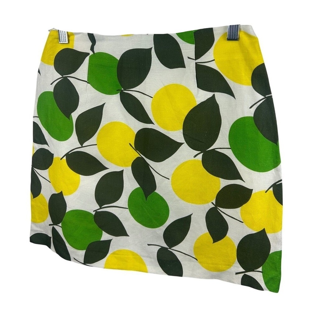 Anthropologie Corey Lynn Calter Mini Skirt Women's Size 4 Lemon Linen Cotton